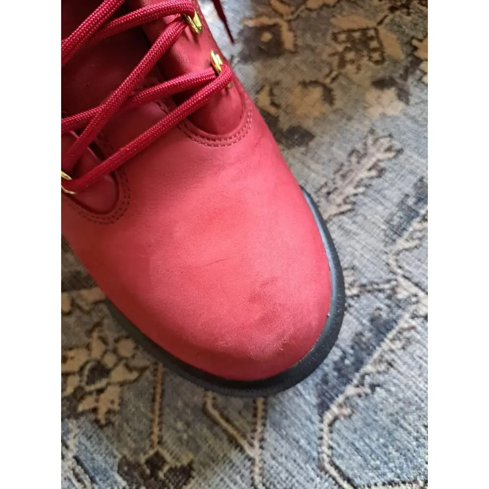 Timberland Men's Field Waterproof Dark Red Nubuck Boots Mens Size 7.5